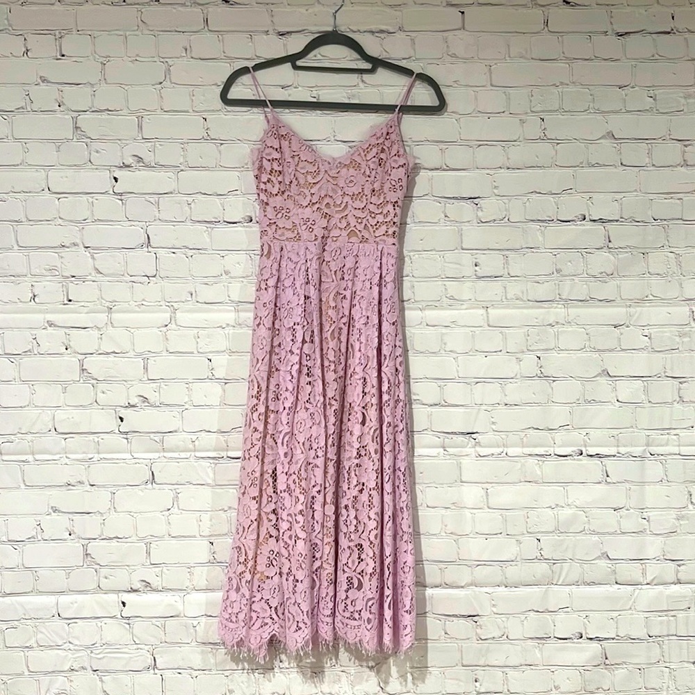 H&M midi lace dress. Lilac. Size 0.